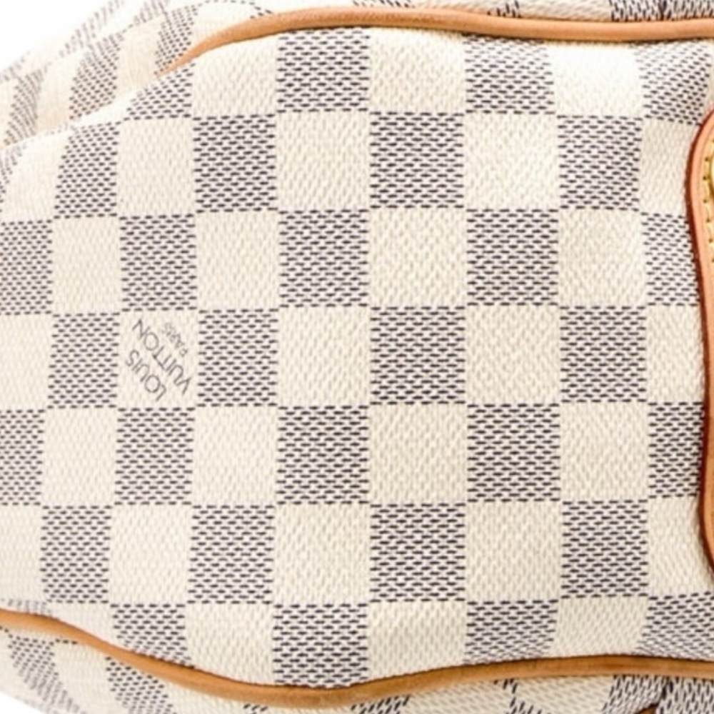 Louis Vuitton Galliera PM Damier Azur Hobo Shoulder Bag Leather Trim Authentic - Picture 6 of 14